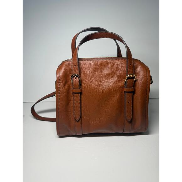 Fossil Women's Carlie Leather Satchel Purse Handbag, Brown (Model: ZB1772200) - Picture 1 of 6